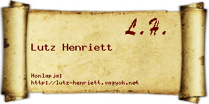 Lutz Henriett névjegykártya
